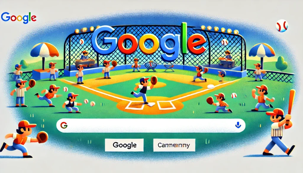 google doodle games baseball